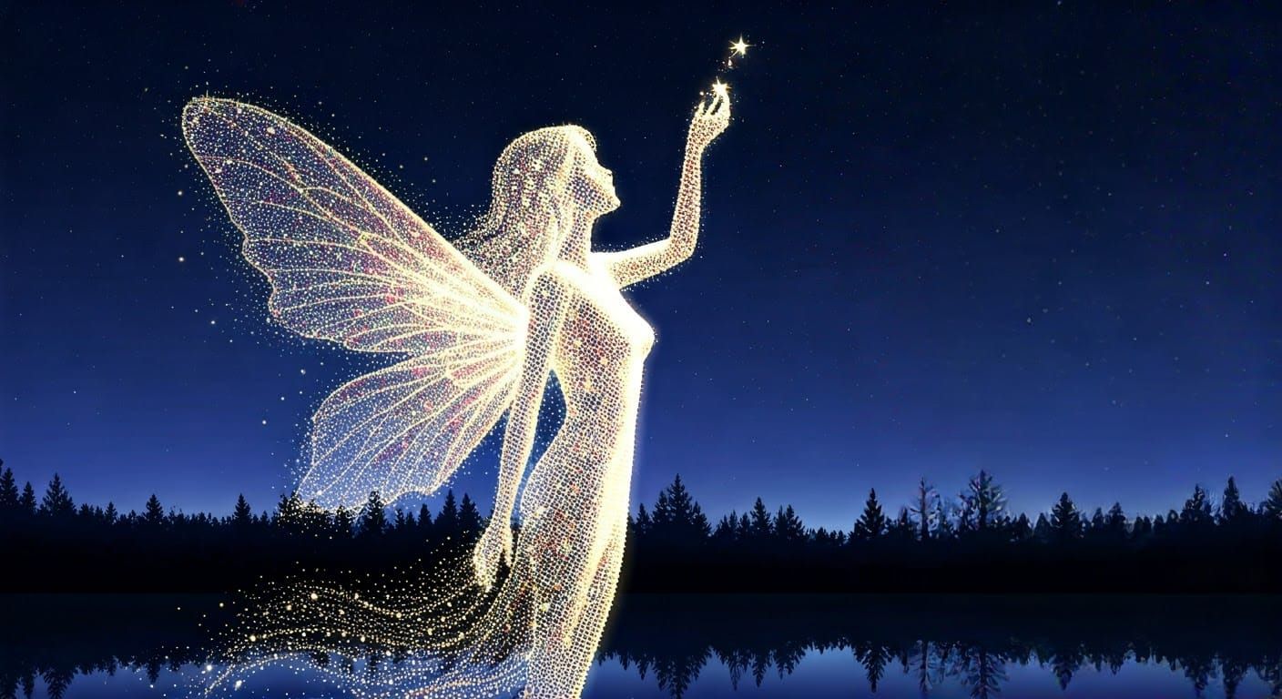 A magical fairy touching the stars  by @Arturex