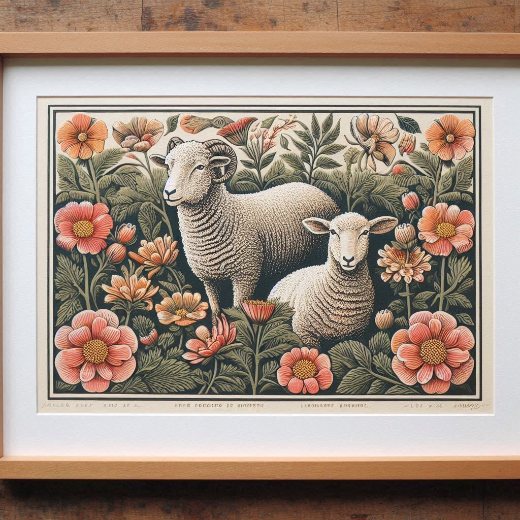 Sheep in Flowers
