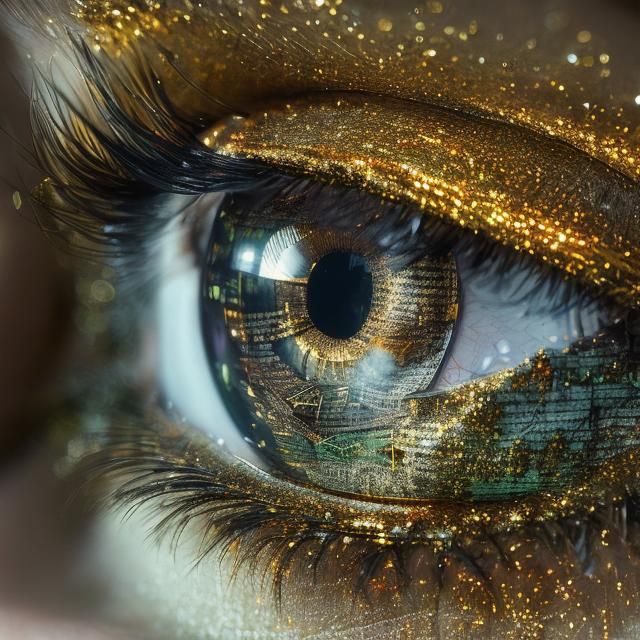 <lora:MJ6 Eyes AR181:1.0> surreal paper scroll music notes within the eye, macro shot close up of an eye, tilt shift double exposure photog...