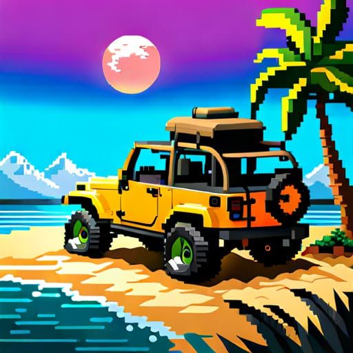 pixel art Jeep