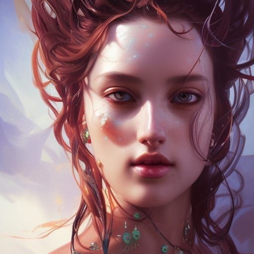 Siren, Beautiful, Warrior, Female, Color - Ai Generated Artwork 