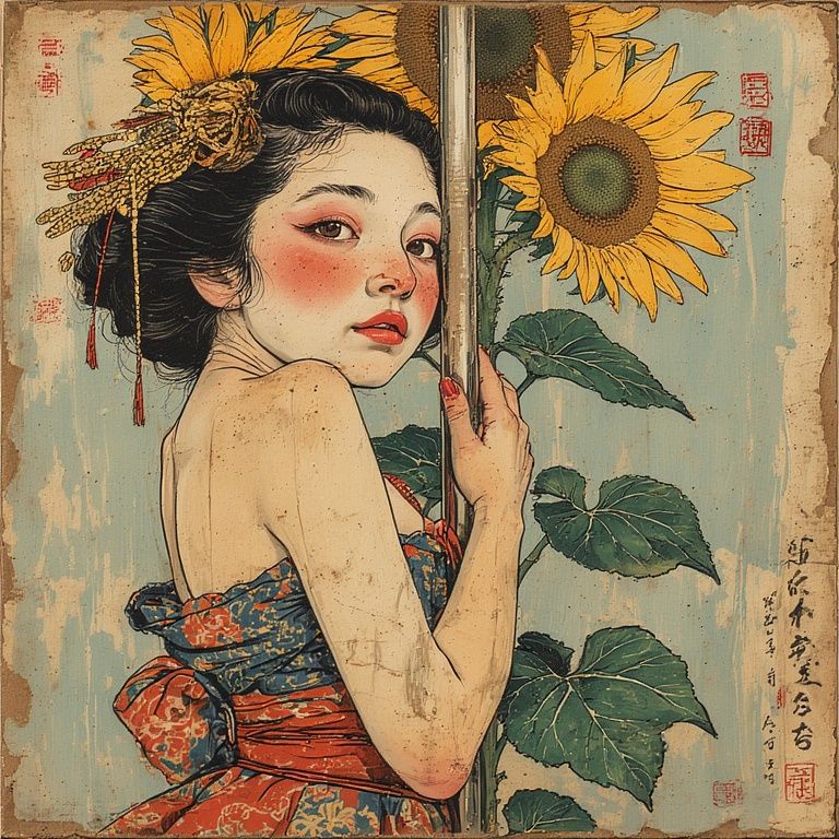 Girl with sunflower