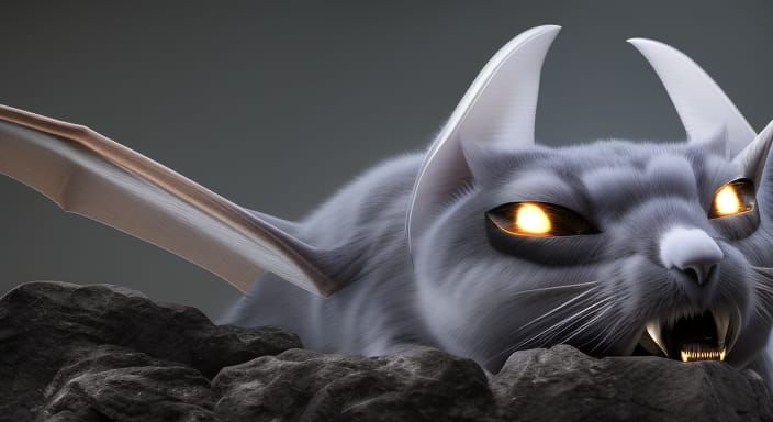 Hybrid bat cat creature #8 - AI Generated Artwork - NightCafe Creator