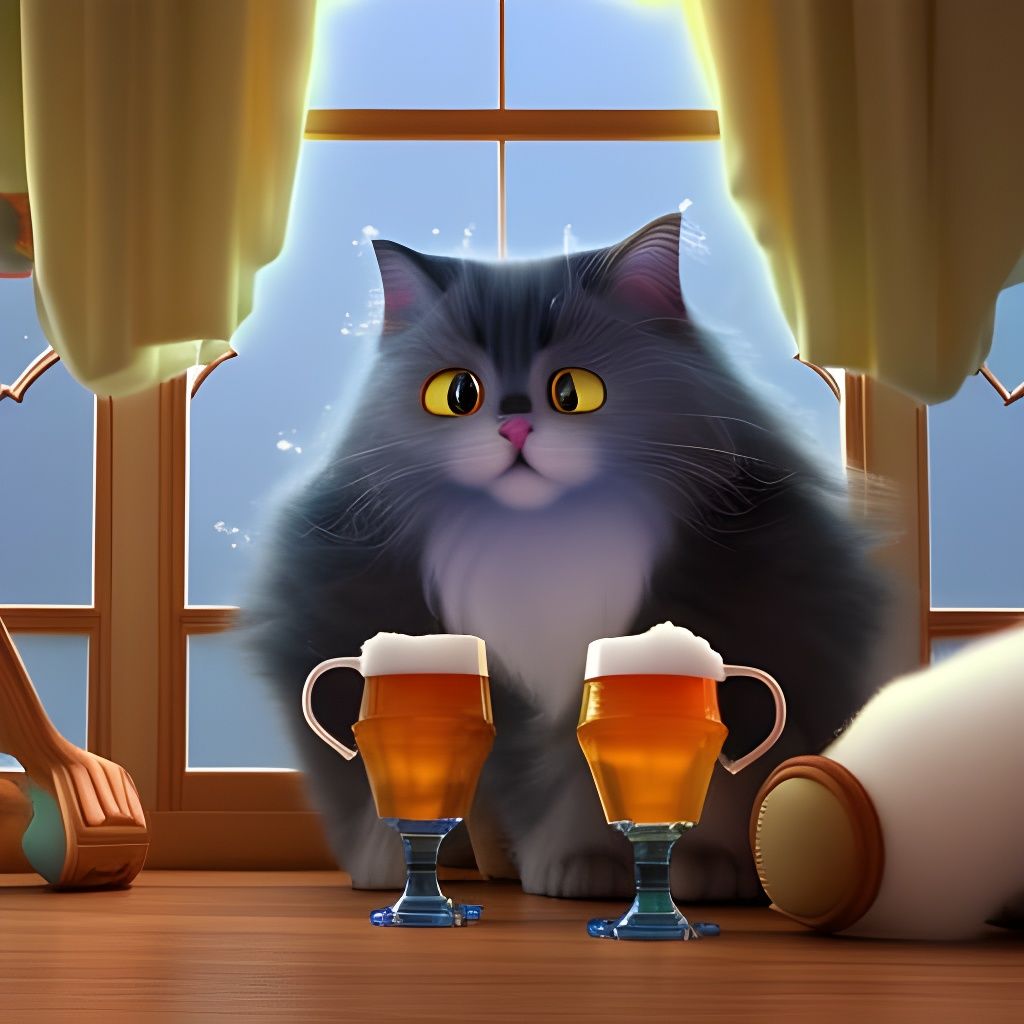 drinking cat