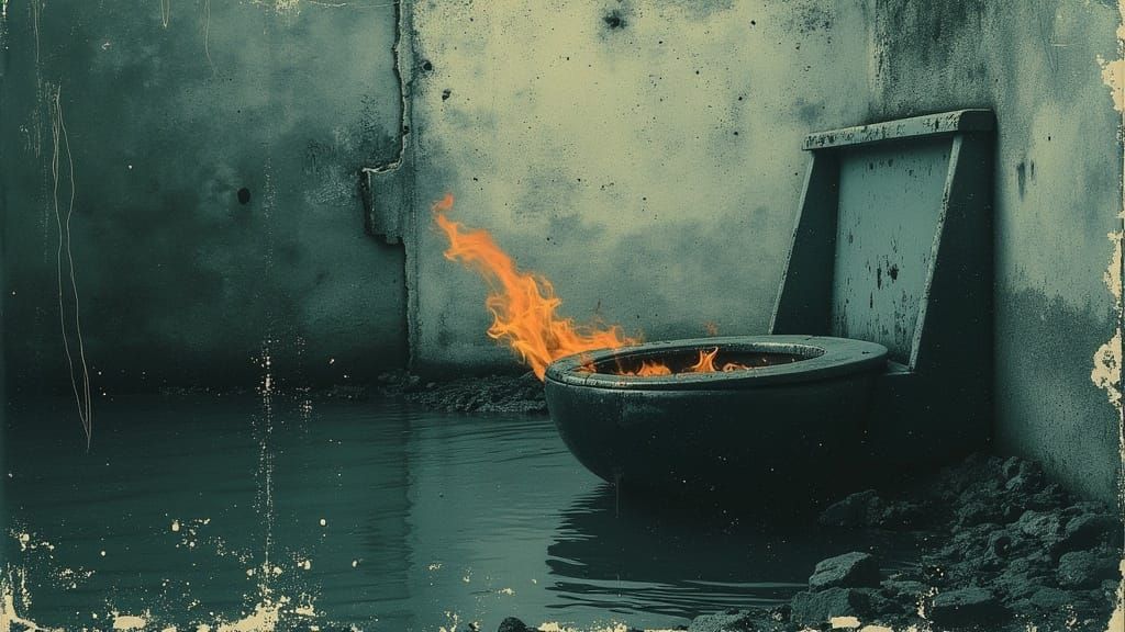 Creation Summary by Vincent 
Under Ocean of Liquid Carbonite, a Fiery Scene Unfolds