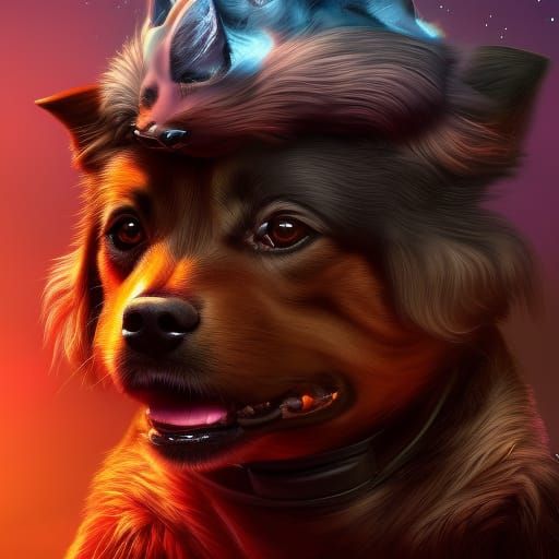 A dog with cat head