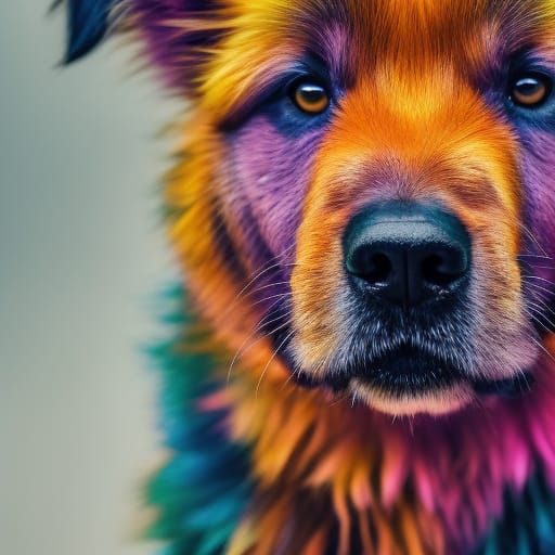 Rainbow Colored Dog AI Generated Artwork NightCafe Creator