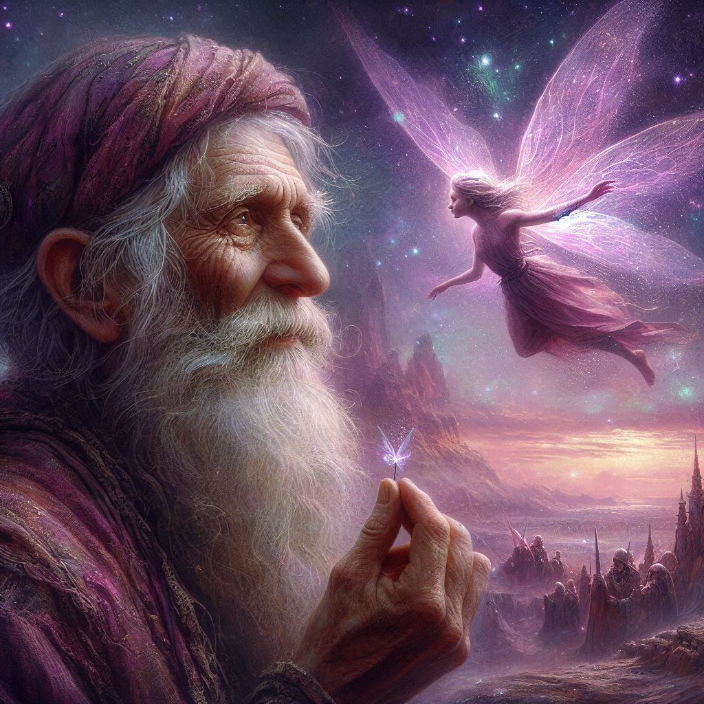 potrait. purple. fairy