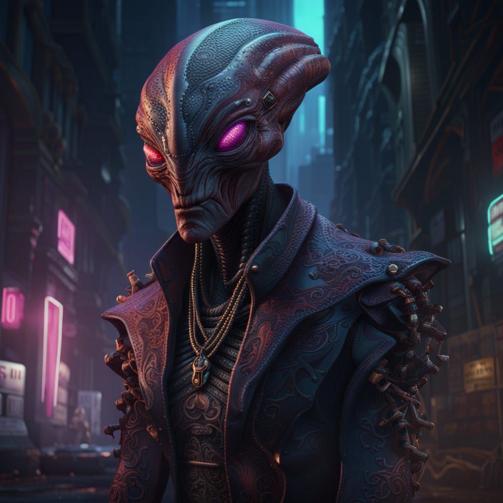 Alien crime boss - AI Generated Artwork - NightCafe Creator