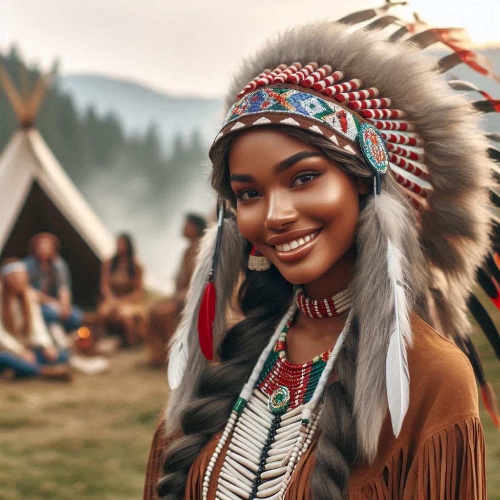 Native american black lady
