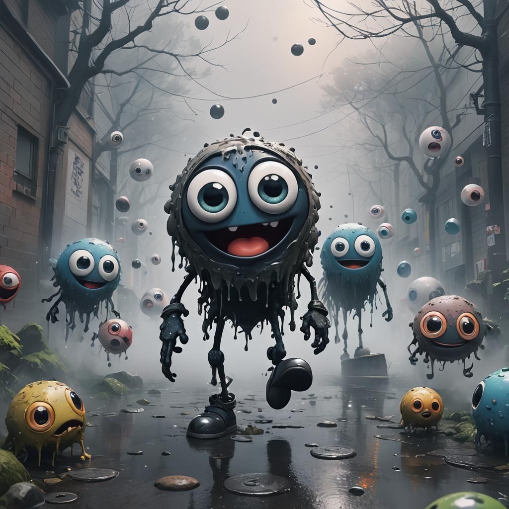 Happy Googley eyes in a fog By artist "anime", 3d anime art, inspired by WLOP, Artstation, #genshinimpact ...  by @Llama Rich
