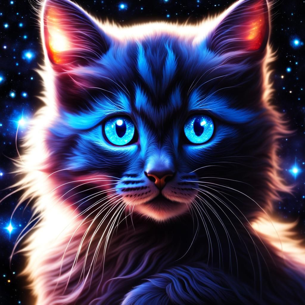 Starry-eyed kitten - AI Generated Artwork - NightCafe Creator