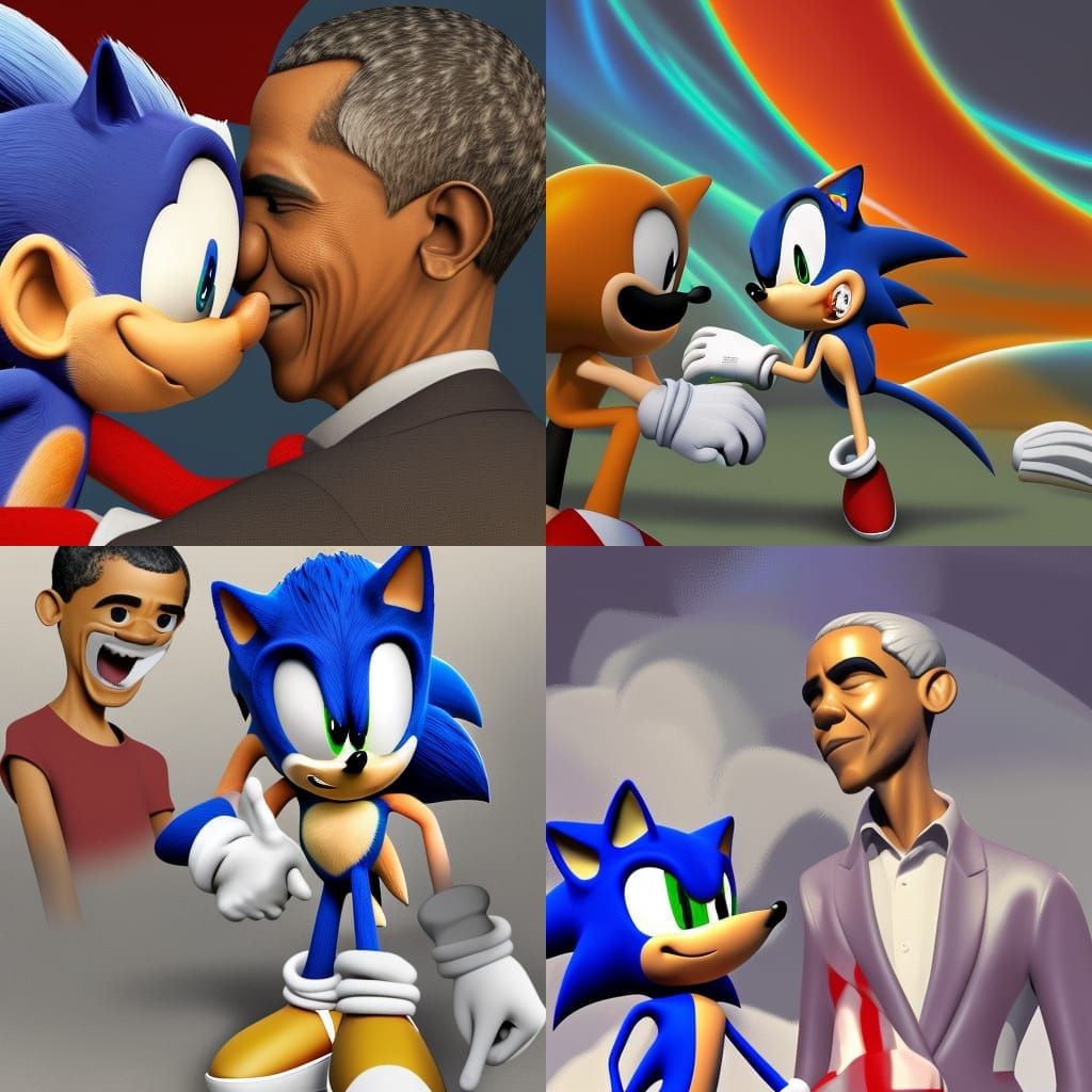 Sonic the hedgehog beautifully giving former president Obama a full ...