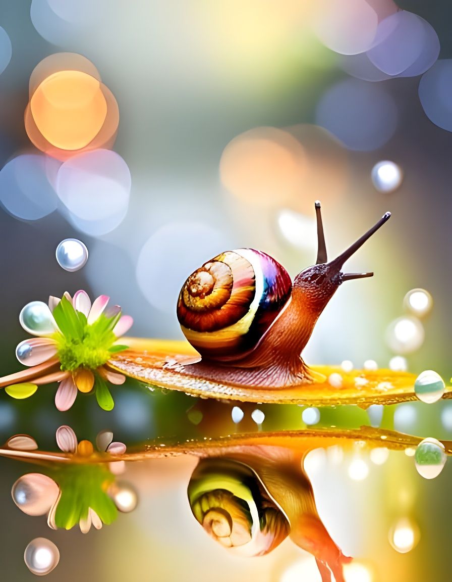 Beautiful Snail  by @Robot K