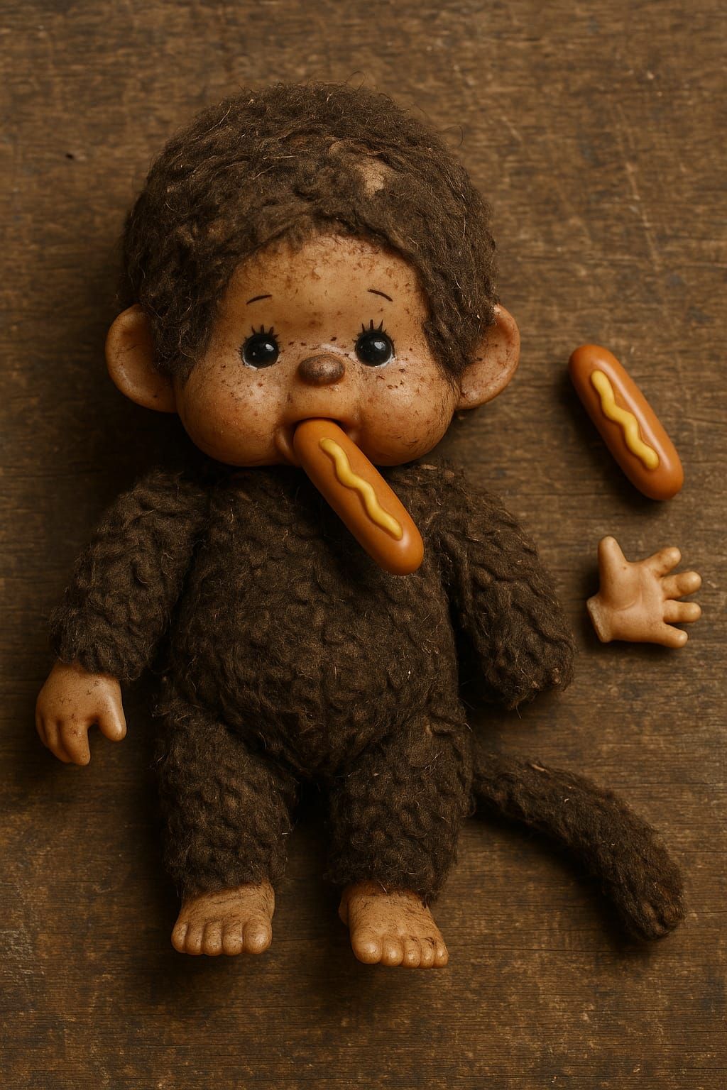 1980's Retro Monchichi with Hotdog