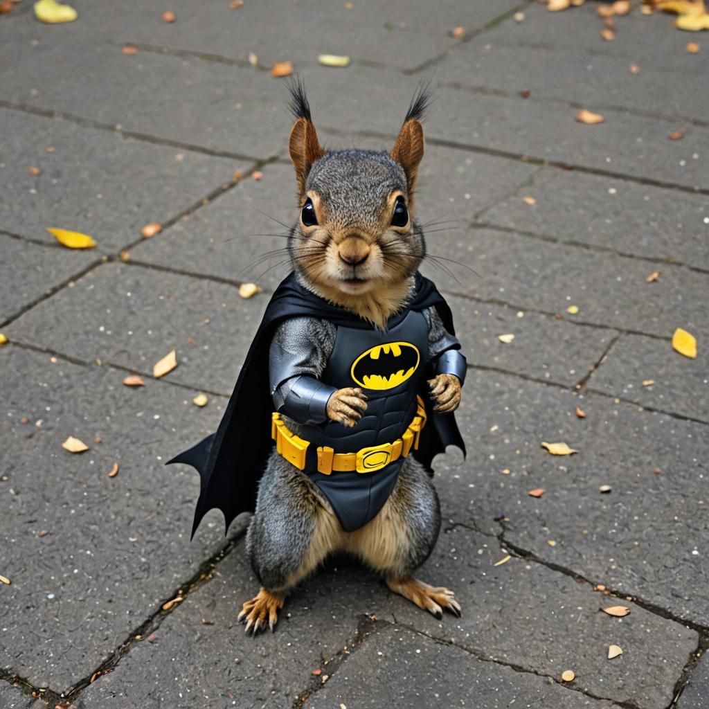 Squirrel Batman  by @CeronioArtistry