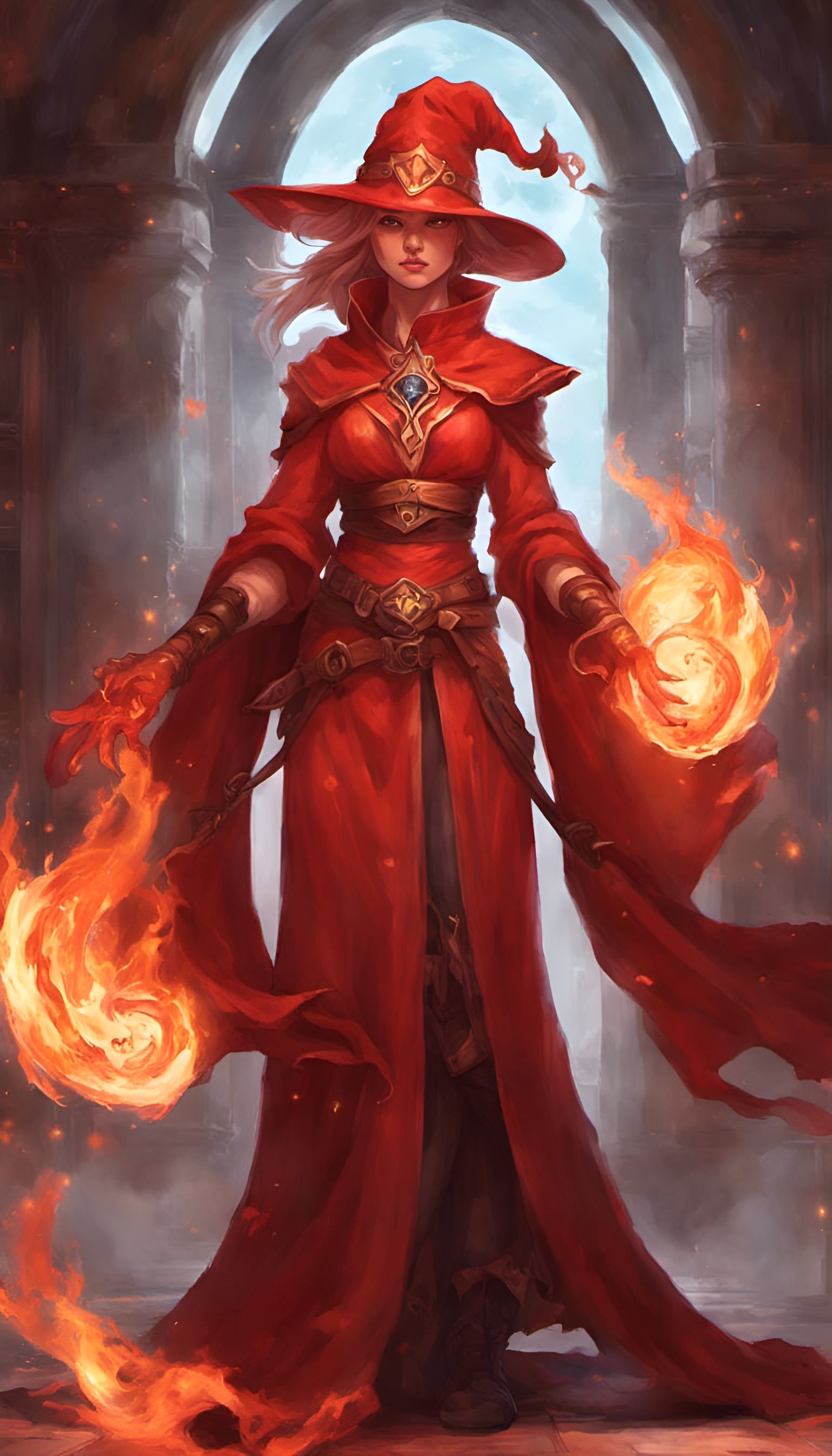 Female Red Mage , radiating power and mystique - AI Generated Artwork ...