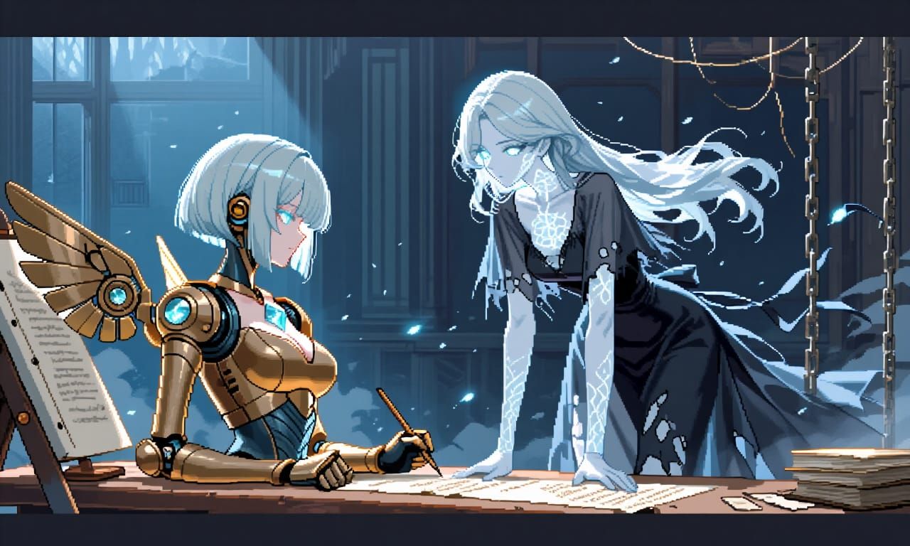 Automaton drawing a Specter