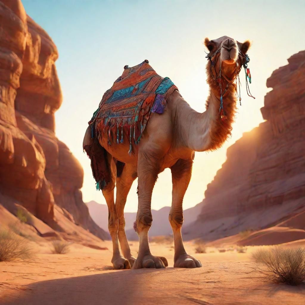 Camel's Broken Back in Mystical Desert Oasis