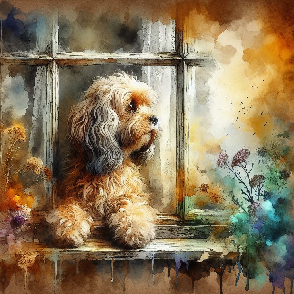 A Fluffy Doggy in the Window 🐶🐶👍