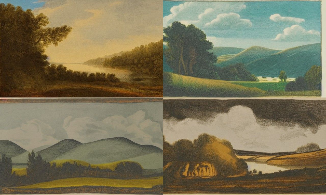 Landscape in the style of Private Press