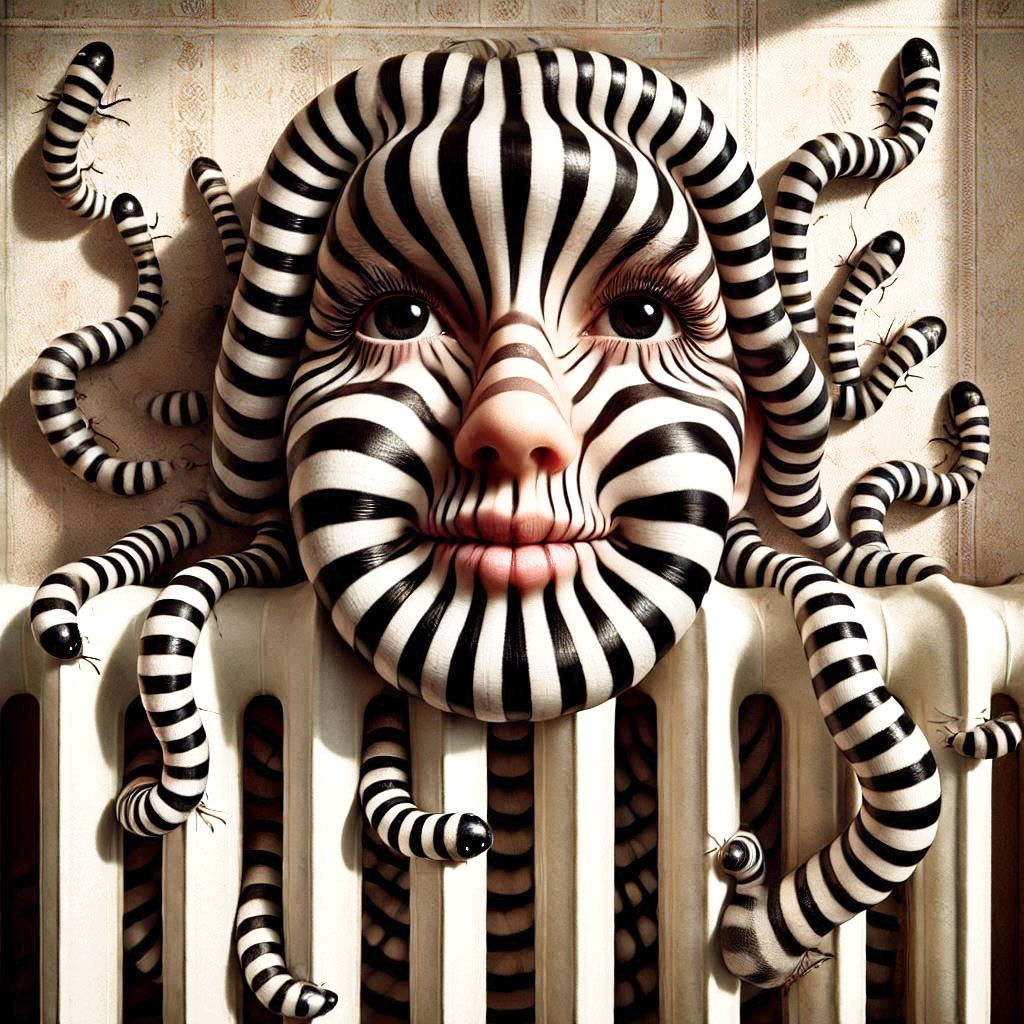 Lady in the Radiator with Woims….  by @Electra