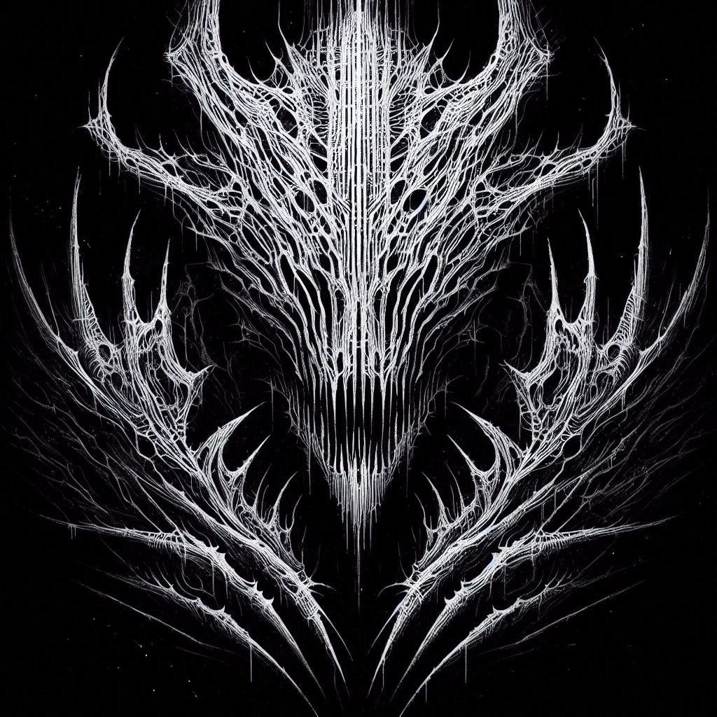 White line Creature portrait series