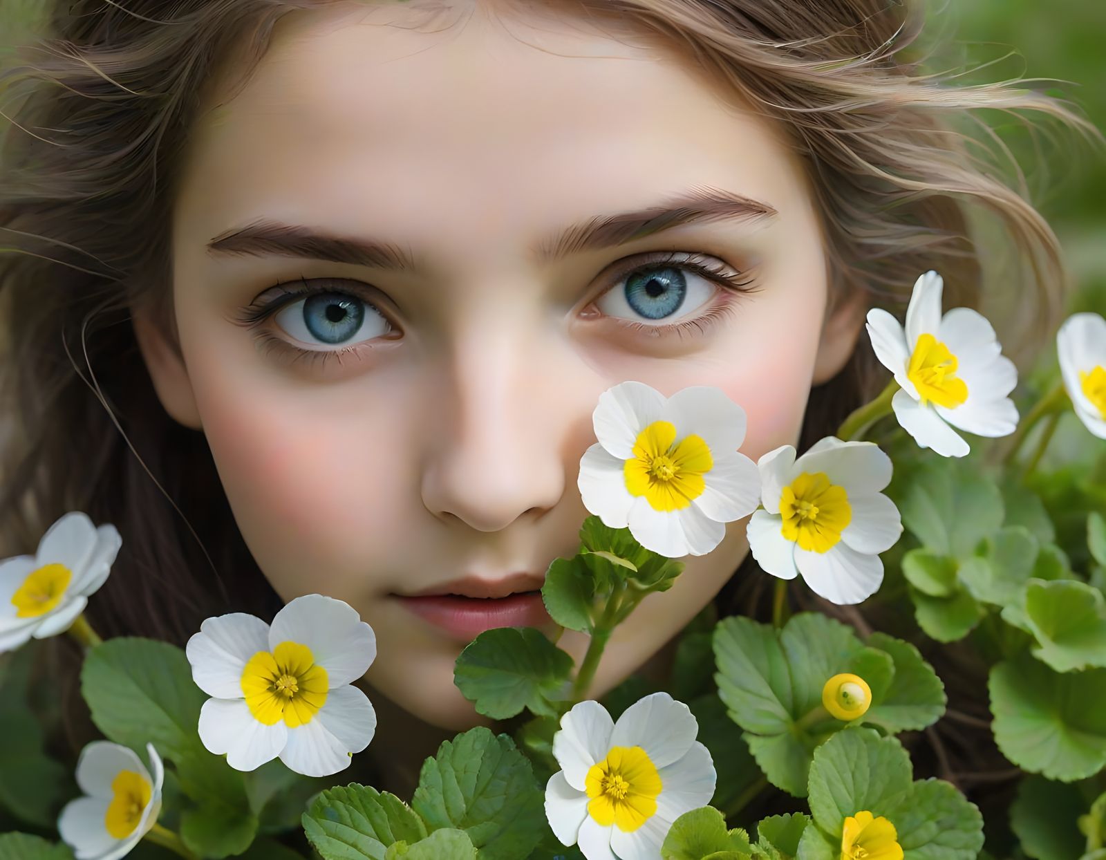 The west wind whispered, And touched the eyelids of spring: Her eyes, Primroses  by @Gary Murakami