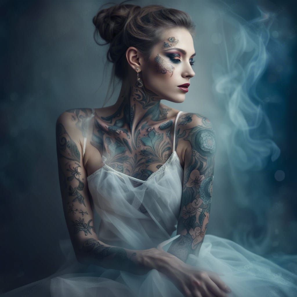 magical female portrait with beautiful artistic make-up ench...