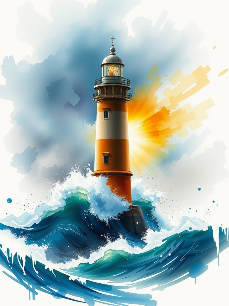 Steadfast Coastal Lighthouse in Ethereal Splendor