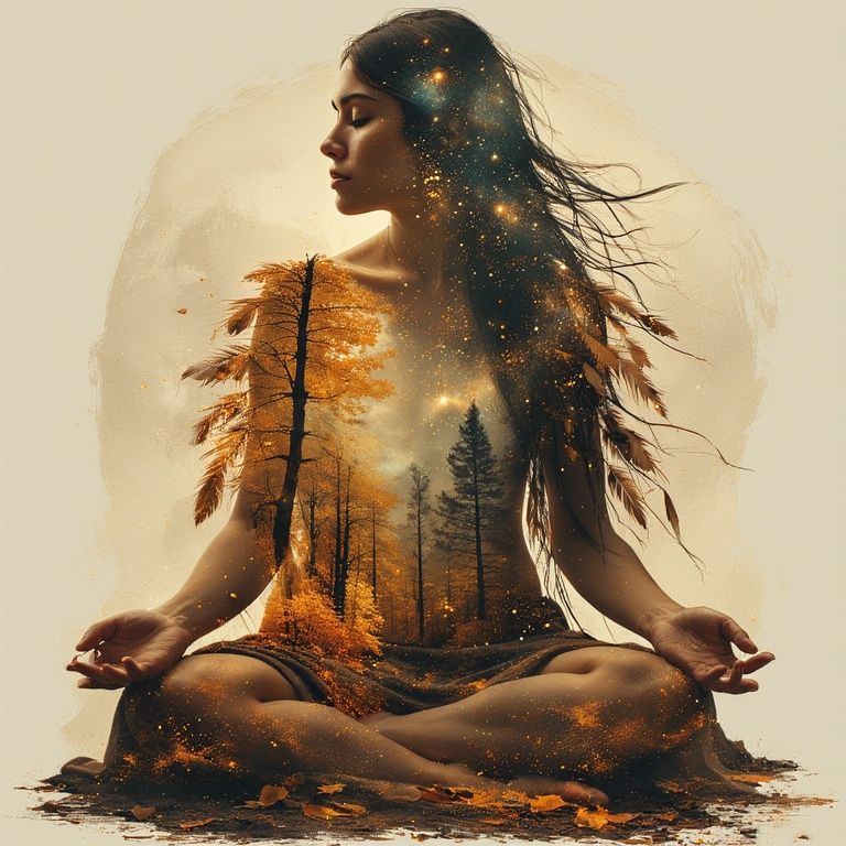 The mesmerizing double-exposure silhouette of a Native Ameri...