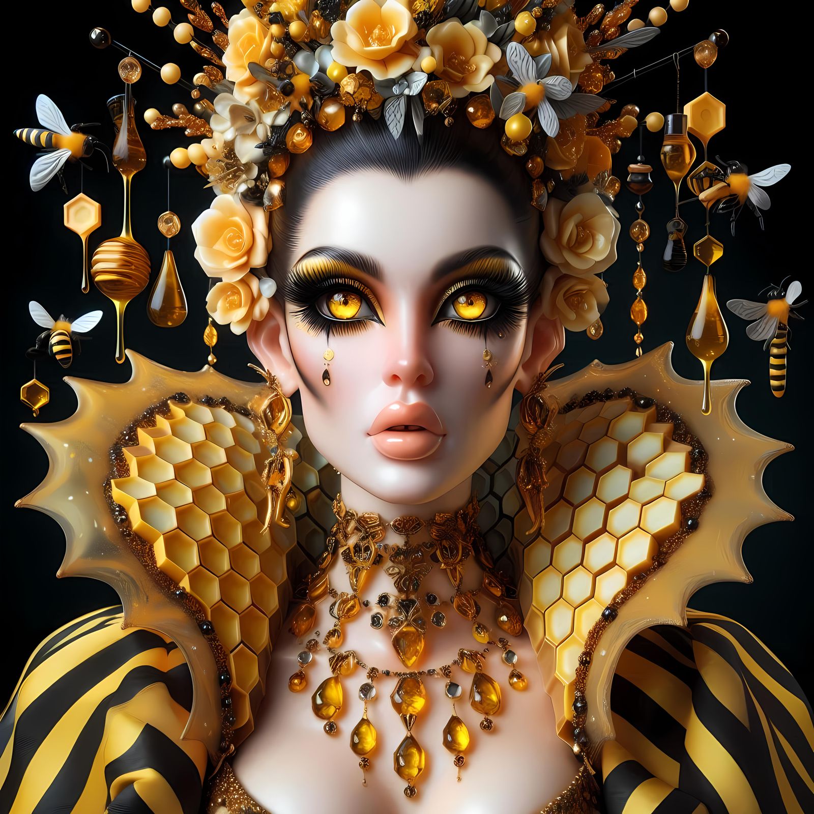 Honey Bee Queen - AI Generated Artwork - NightCafe Creator