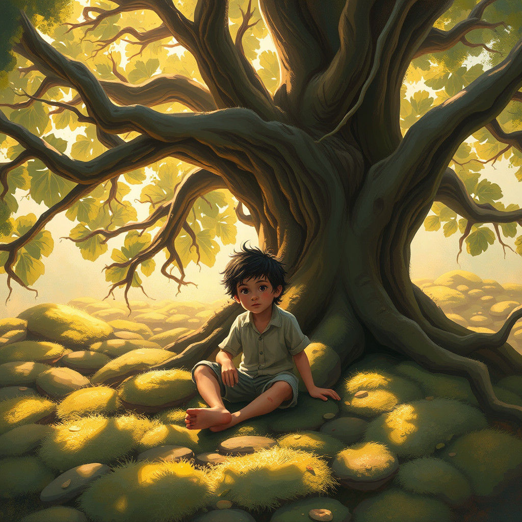 Boy Under Fig Tree, Impressionistic Style