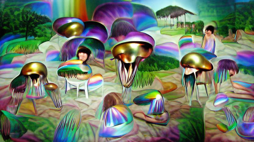 iridescent mushroom vacation hallucinations