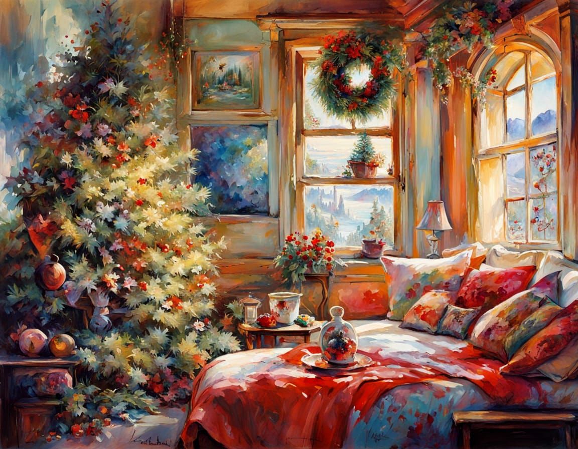 Cozy and Warm Christmas Setting.