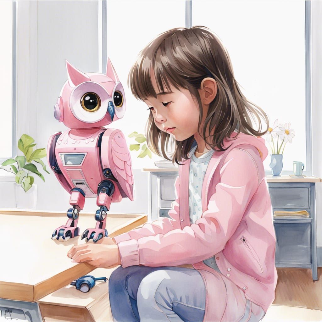 Adorable Robot Pet  by @Lourse 