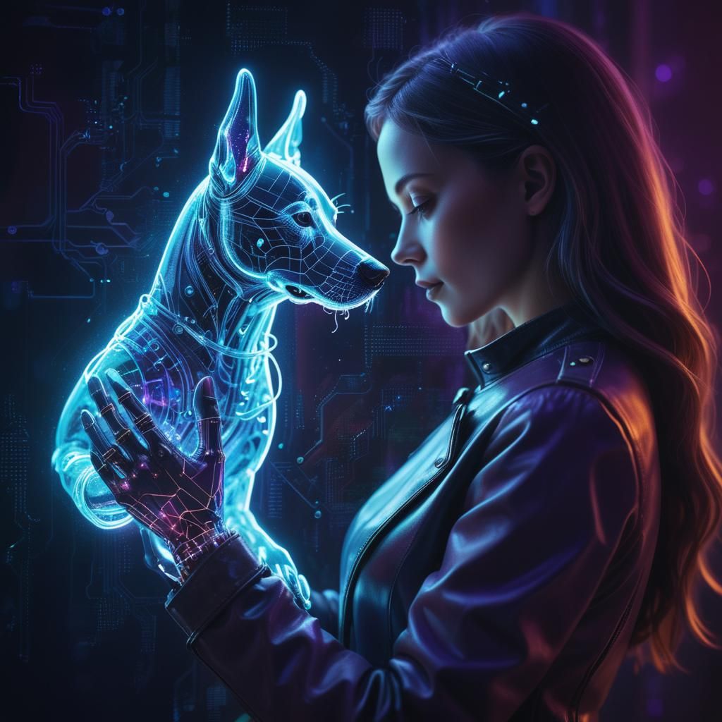 Holographic Dog  by @Naripan
