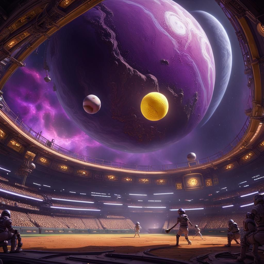 baseball game in space AI Generated Artwork NightCafe Creator