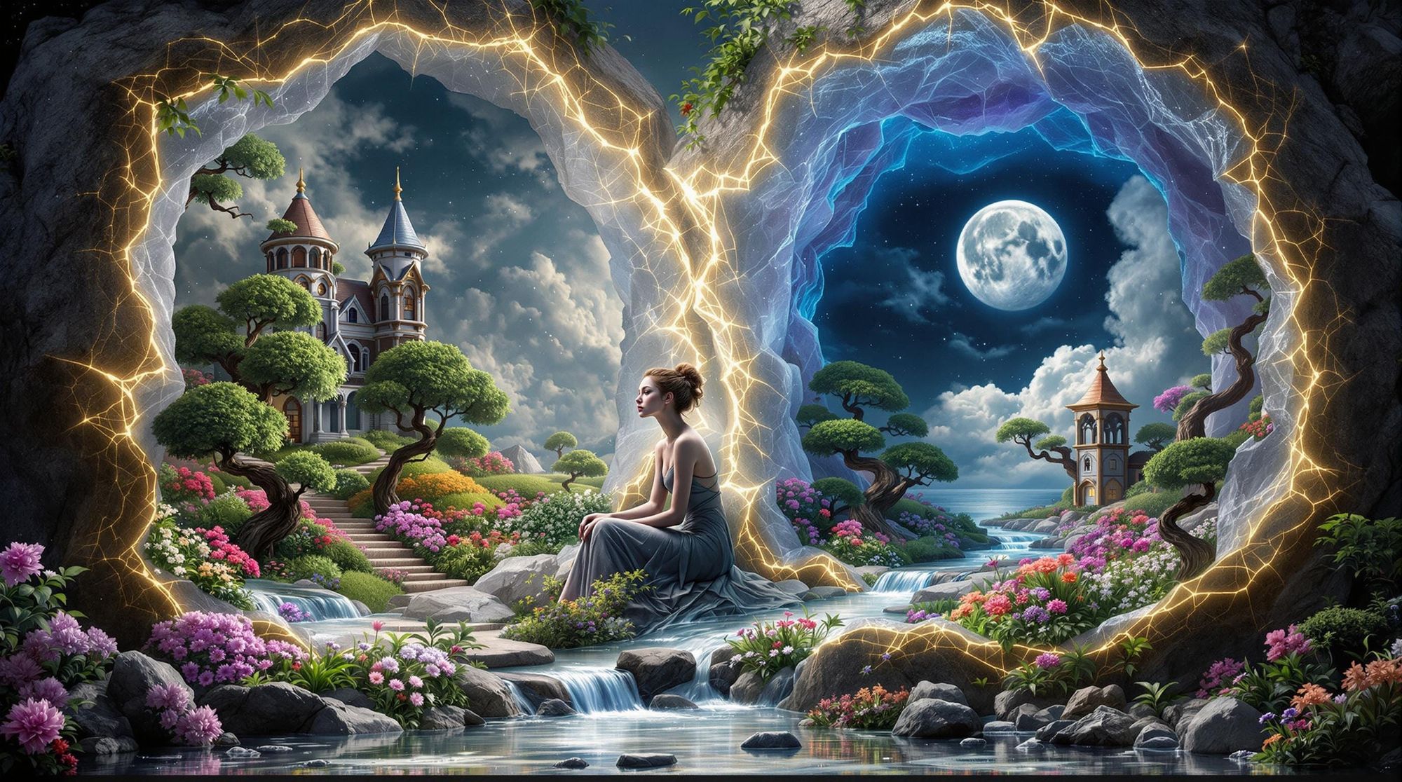 Geode Microcosm: Garden & Cloudscape