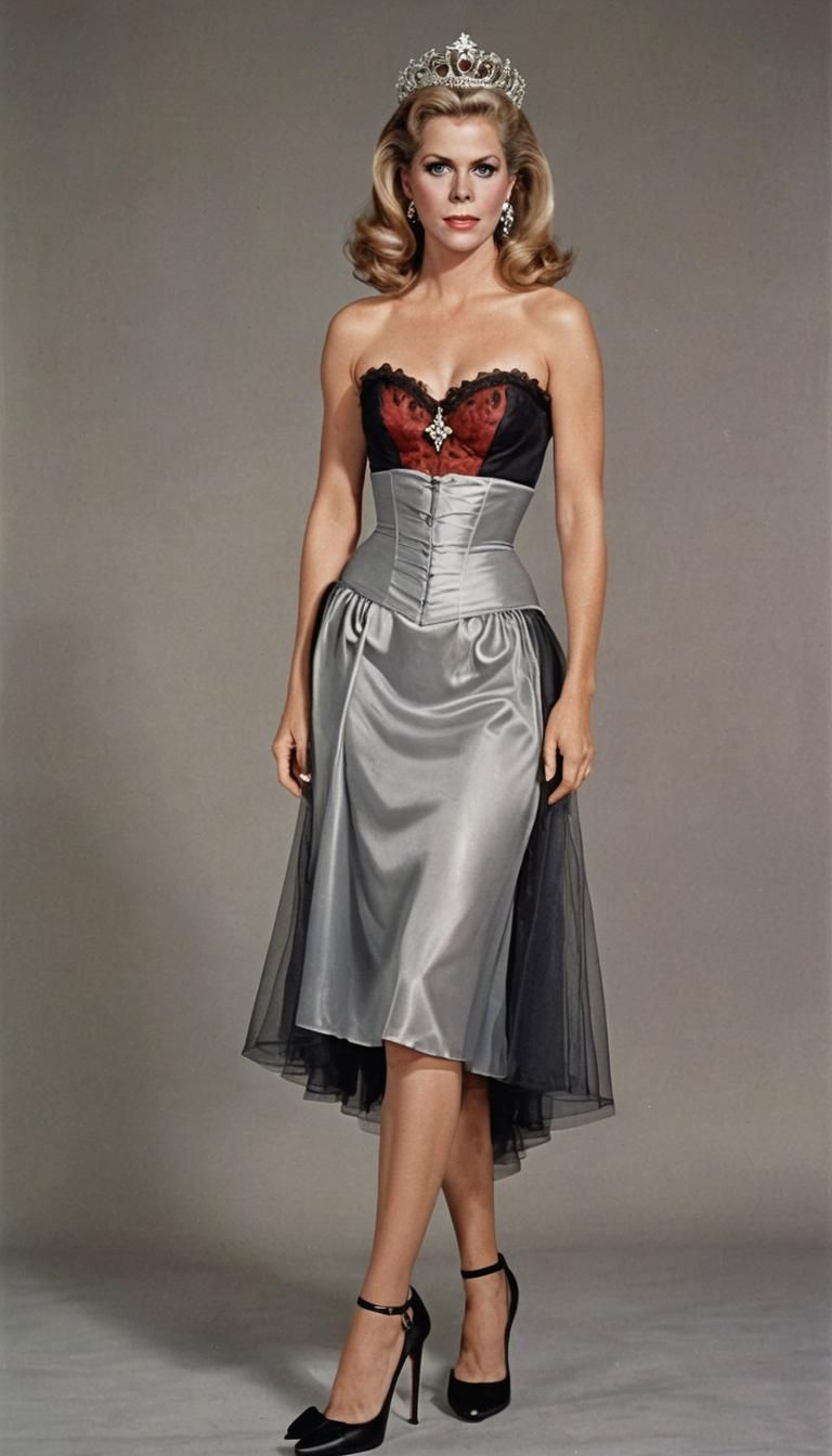 Photo realistic full color Elizabeth Montgomery with mid-len...