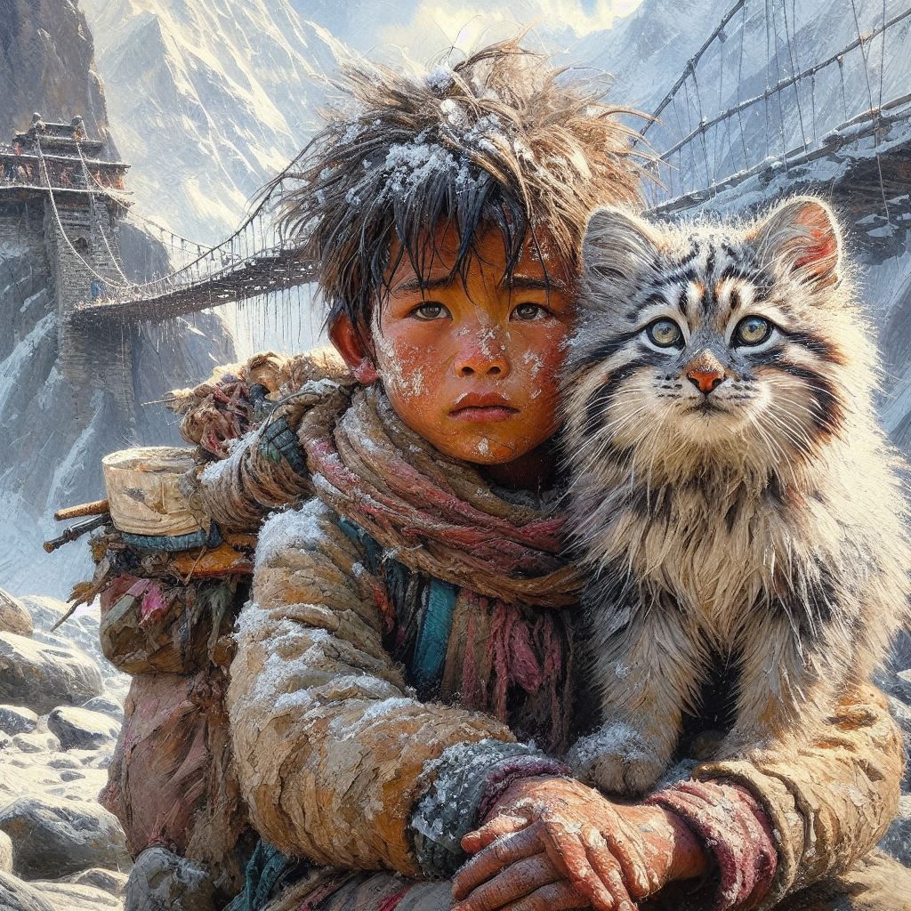 Nepali Boy and Pallas Cat (4)