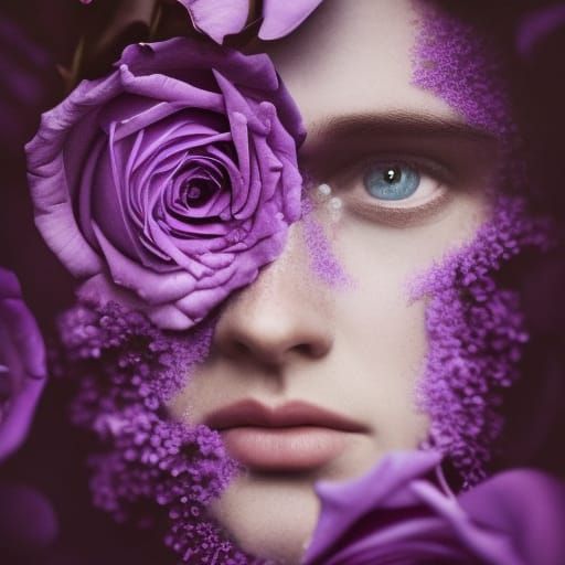 Heavenly Purple Rose - AI Generated Artwork - NightCafe Creator