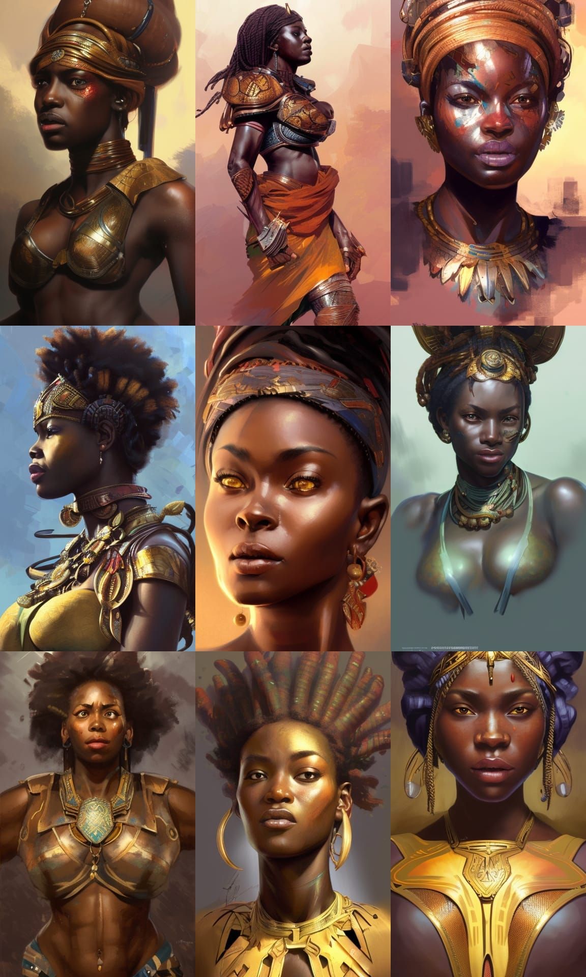 African Female Warriors Versions - AI Generated Artwork - NightCafe Creator