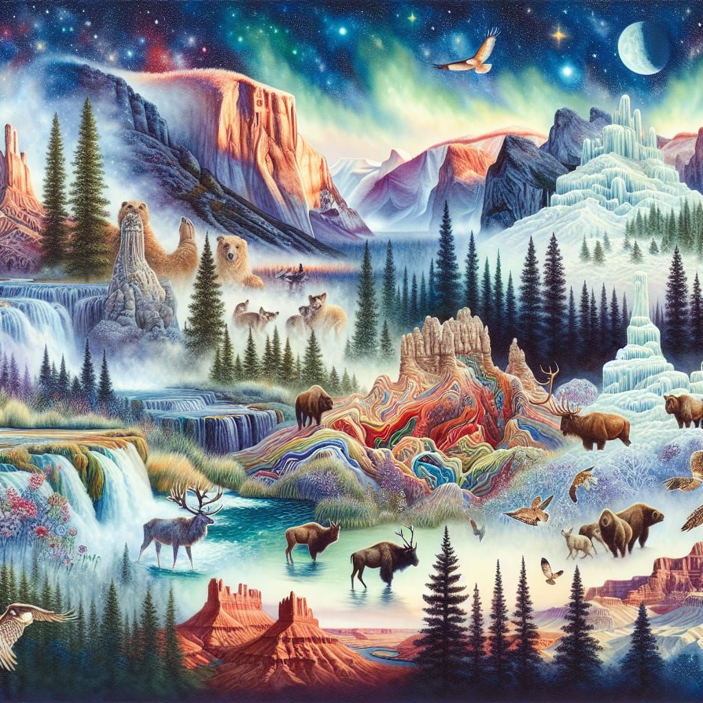 Impressionist Western Landscapes Dreamscape in Watercolor an...