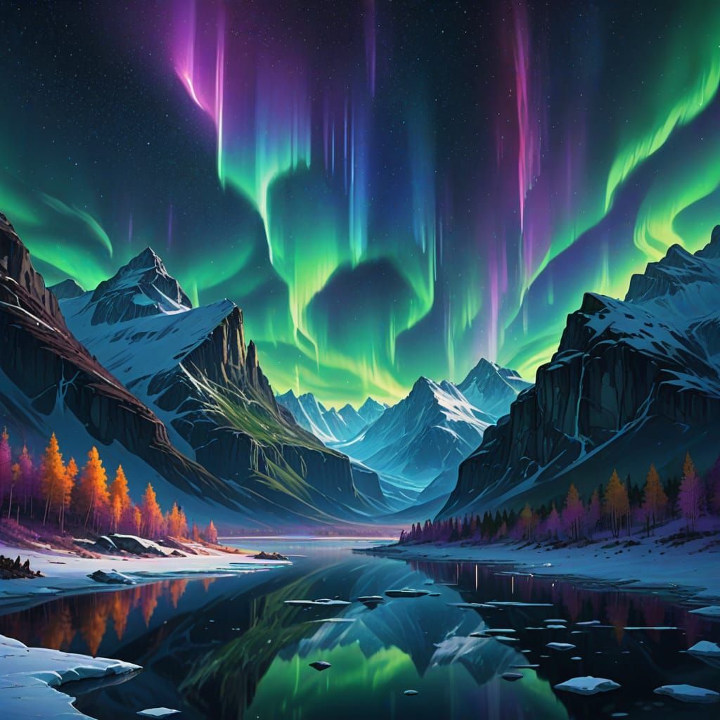 Vivid auroras   by @Midnight Shadow Dezinez