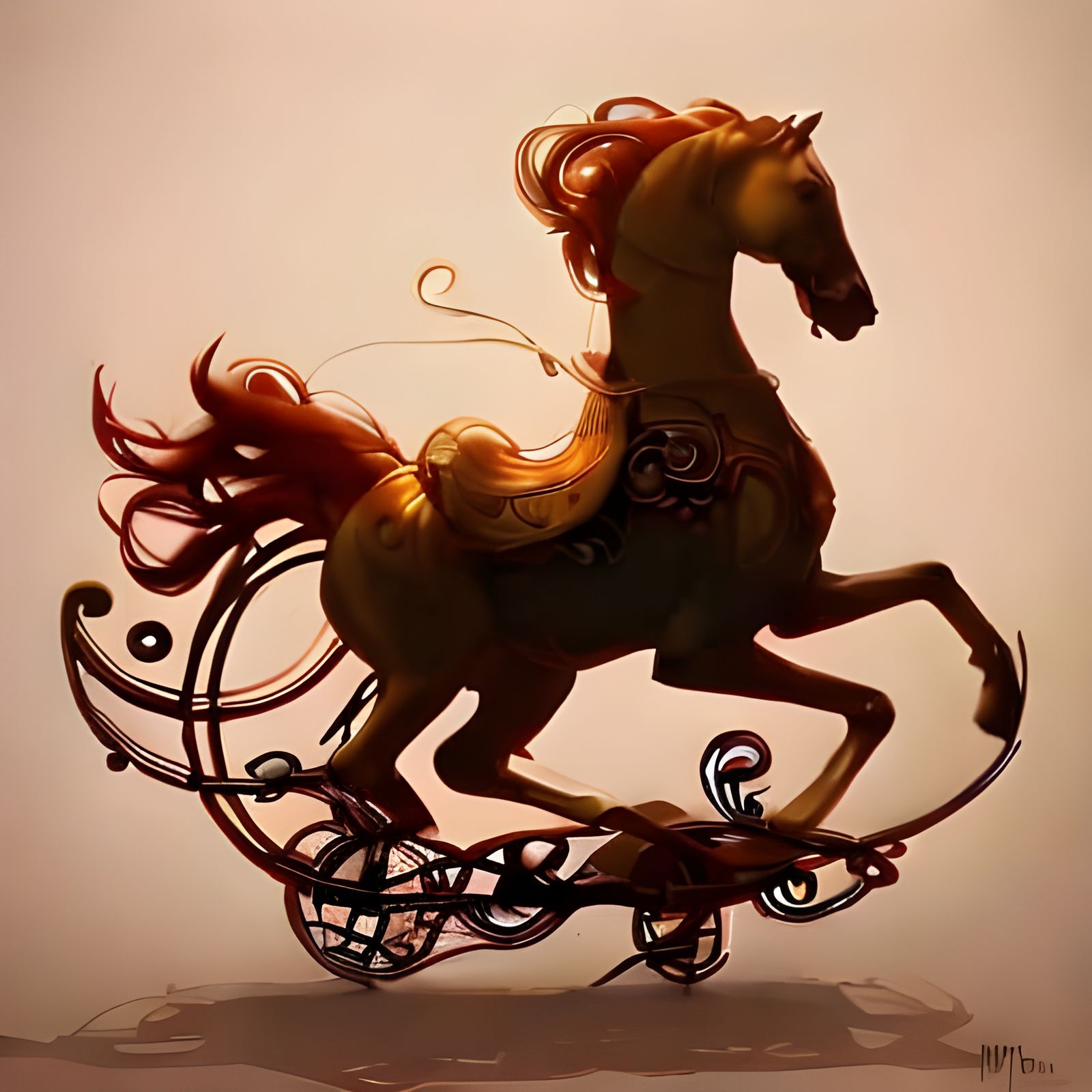 Wrought rocking horse  by @Argent_Bee