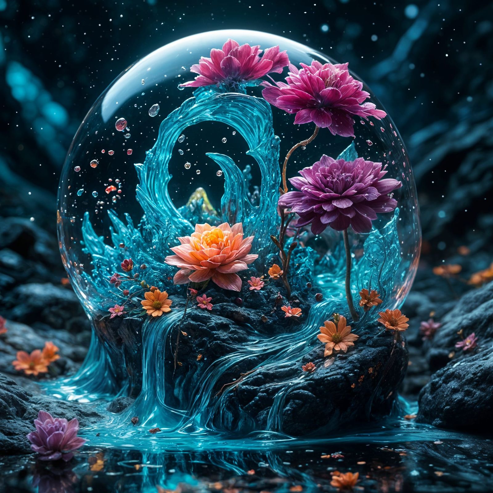 Flower Waterball  by @Soynuts