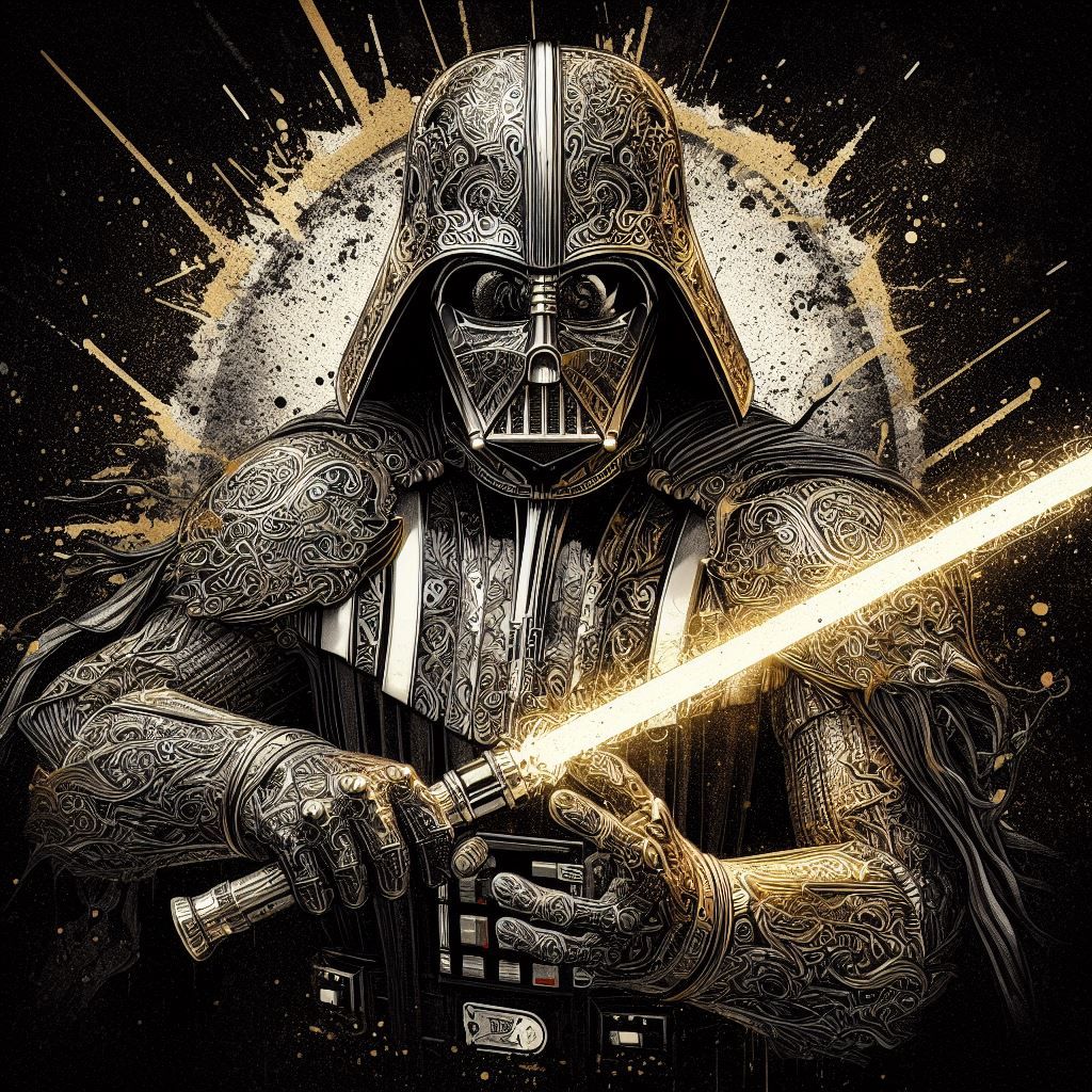 Darth Vader Gold ink splatter