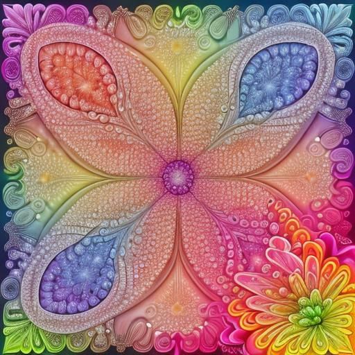 Beautiful flower meadow sparkling and shining with every col...