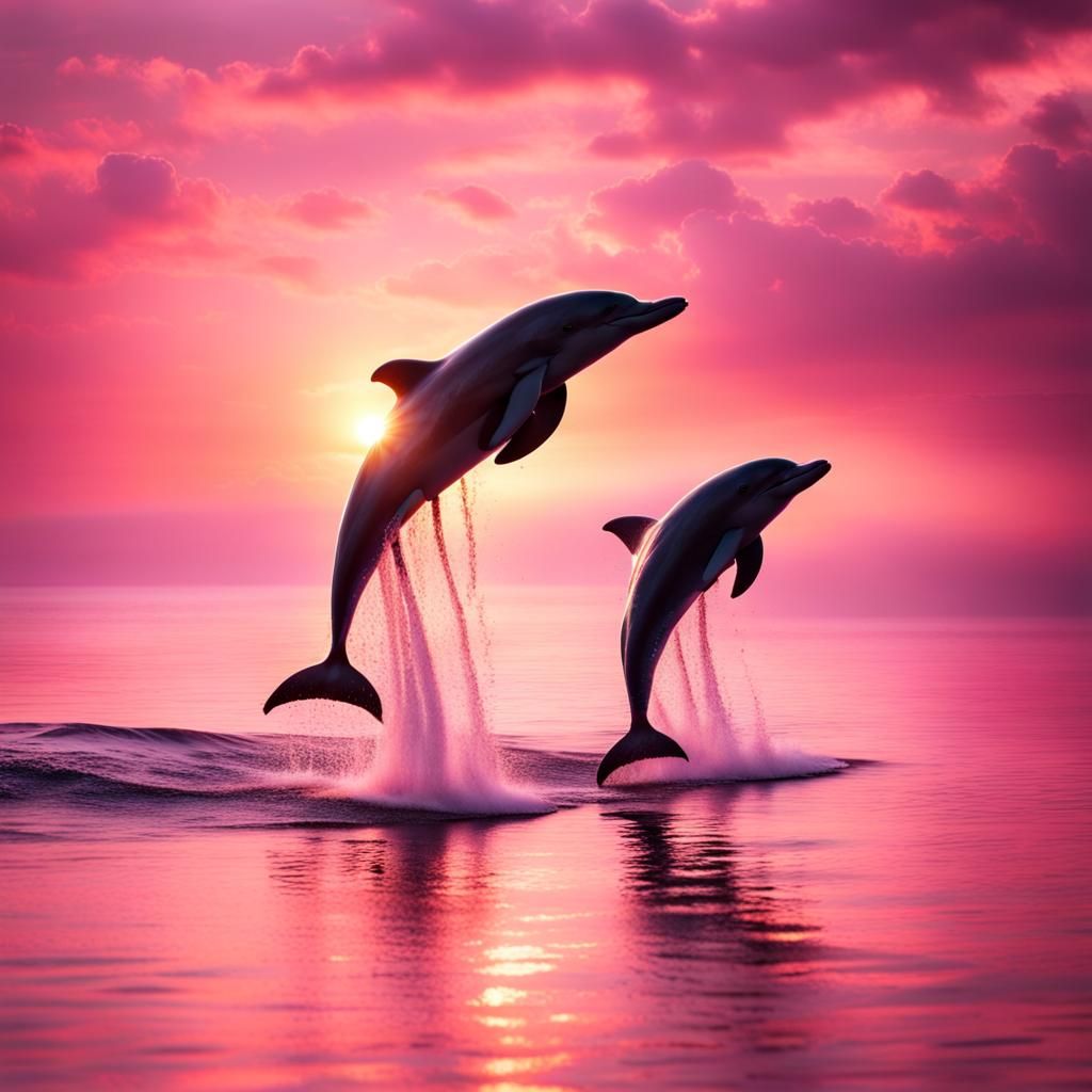 sunset dolphins